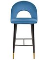 Zestaw 2 krzeseł barowych welurowy niebieski FALTON_795848