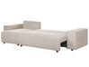 Canapé-lit d'angle à droite avec rangement en velours côtelé taupe LUSPA_898697