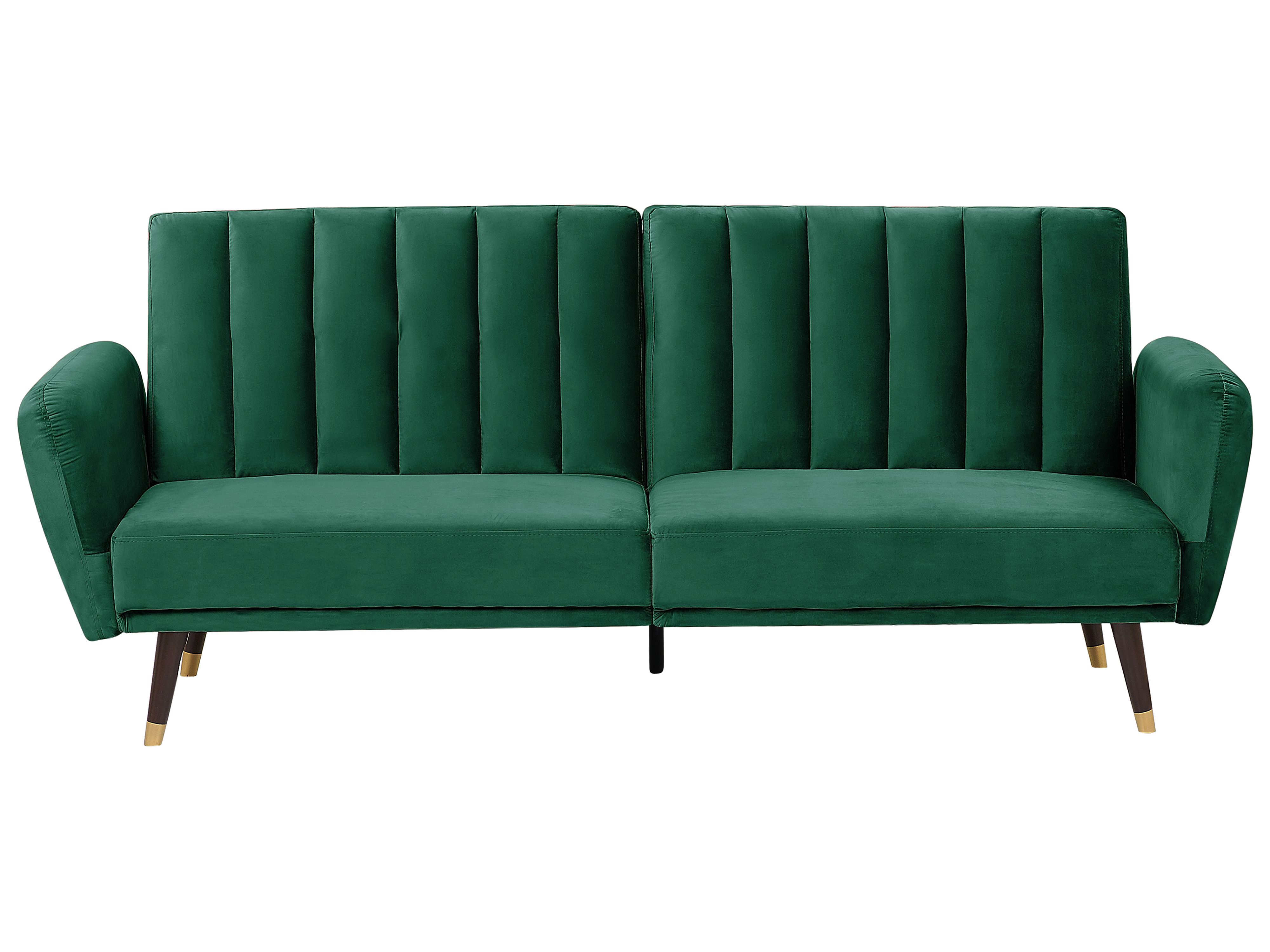 sofa cama em veludo verde esmeralda vimmerby beliani pt