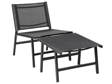 Zahradní židle s podnožkou černá MARCEDDI