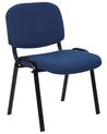 Set of 4 Fabric Conference Chairs Blue CENTRALIA_902562