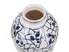 Vaso decorativo gres porcellanato bianco e blu marino 20 cm MALLIA_810737