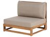 Lounge Set zertifiziertes Holz hellbraun 4-Sitzer modular Auflagen taupe TIMOR_803216