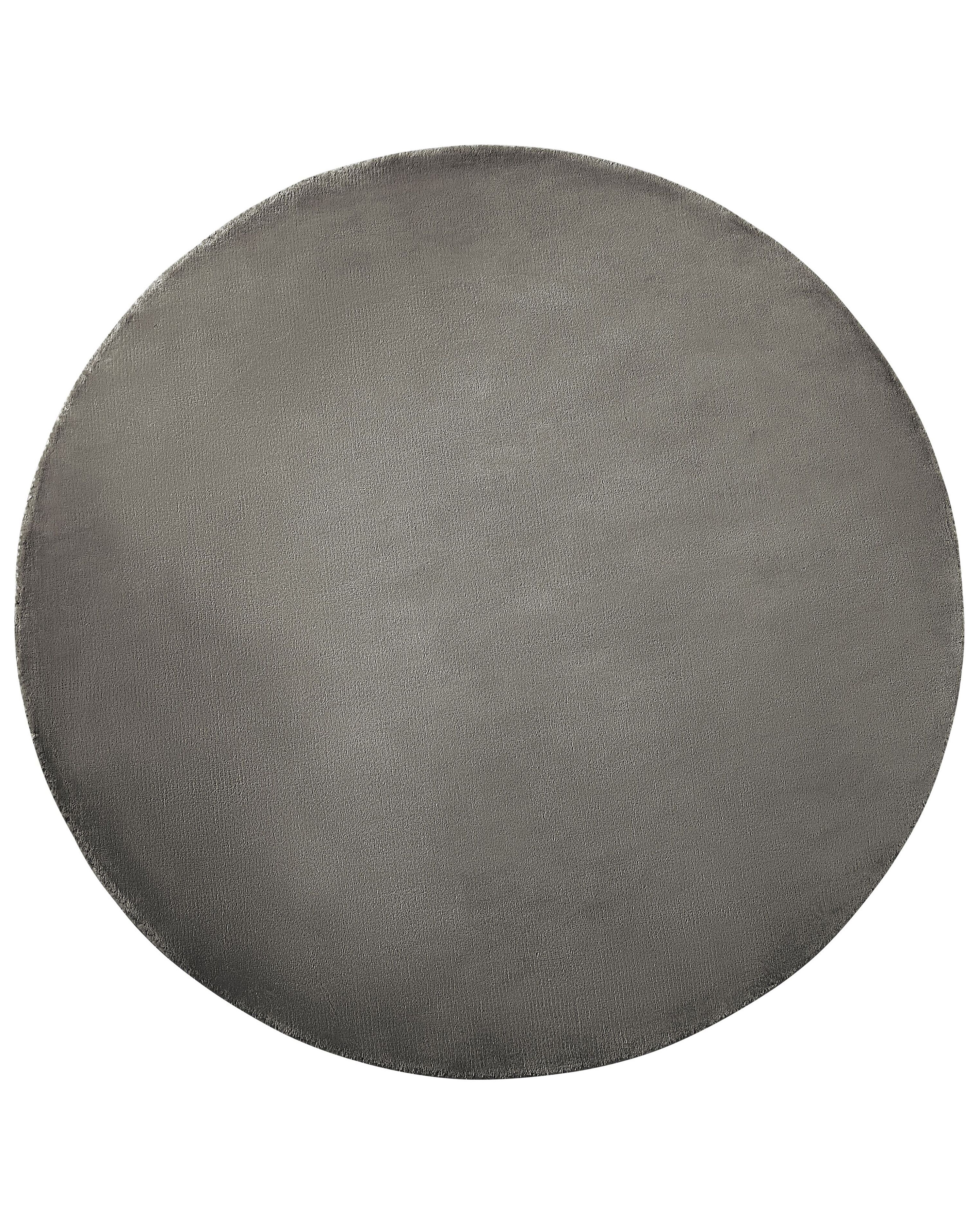 Round Viscose Area Rug ⌀ 140 cm Dark Grey GESI II Beliani.co.uk