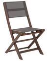 Conjunto de 2 sillas de jardín de madera de acacia oscura/gris CESANA_868558