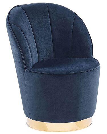 Fotel welurowy niebieski ALBY
