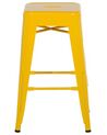Lot de 2 tabourets de bar blancs dorés de 76 cm CABRILLO Lot de 2 tabourets de bar blancs dorés de 76 cm CABRILLO