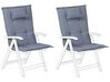 Sada 2 polštářů na zahradní židli modrá TOSCANA/JAVA_752284