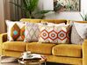 Set of 2 Embroidered Cotton Cushions Geometric Pattern 40 x 60 cm Multicolour DANAPUR_829324