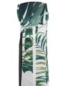 Fauteuil bergère en tissu blanc motif feuilles avec repose-pieds assorti SANDSET_776326