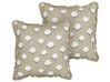 Set of 2 Cotton Cushions Floral Motif 45 x 45 cm Beige PSILOTALES_892885