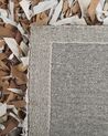 Leather Area Rug 160 x 230 cm Brown with Grey MUT_816190