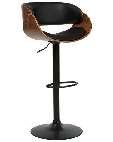 Barová židle tmavé dřevo/černá BAKU II