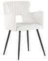 Conjunto de 2 sillas de comedor de terciopelo blanco crema/negro SANILAC_847142