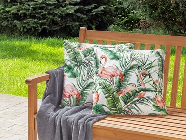 Set of 2 Outdoor Cushions Flamingo Pattern 45 x 45 cm Multicolour ELLERA