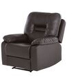 Faux Leather Manual Recliner Chair Brown BERGEN_681456