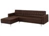 Right Hand Faux Leather Corner Sofa Brown ABERDEEN_713272
