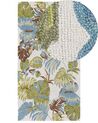 Tapete de lã com padrão de folhas multicolor 80 x 150 cm KINIK_830801
