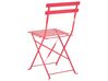 Salon de jardin bistrot table et 2 chaises en acier rouge FIORI_797464