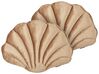 Dekokissen Muschelform Samtstoff sandbeige 47 x 35 cm 2er Set CONSOLIDA_890977