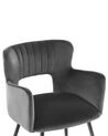 Conjunto de 2 sillas de comedor de terciopelo gris oscuro/negro SANILAC_847075