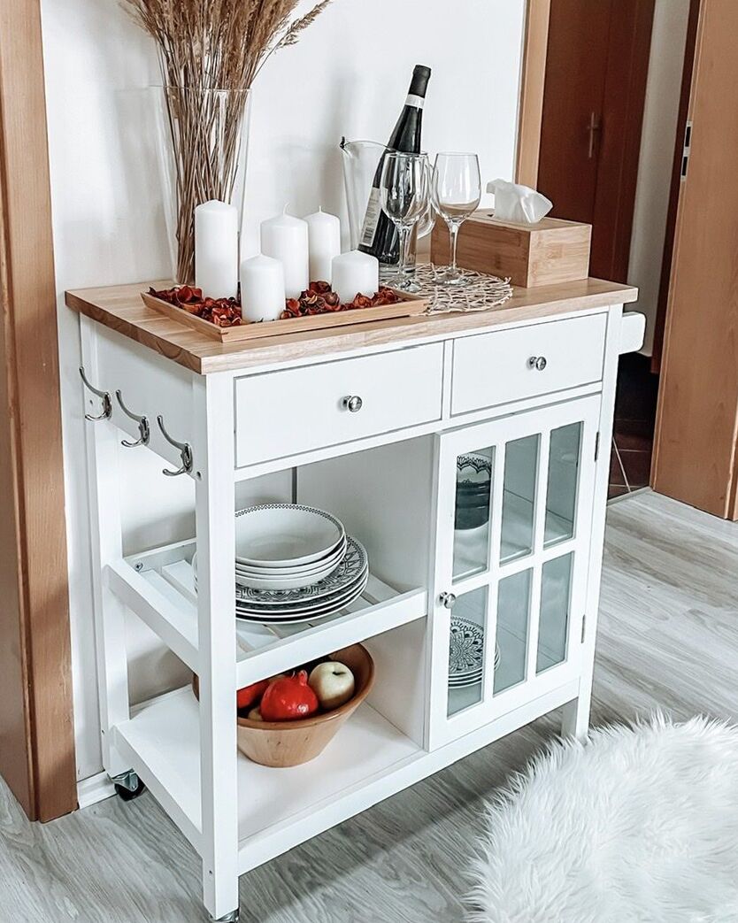 COSTWAY Carrello Da Cucina Con Ruote, Carrello Da Servizio Con Stuttura - Foto 4