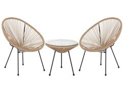 Parvekekalustesetti rottinkinen vaaleanruskea ACAPULCO II Parvekekalustesetti rottinkinen vaaleanruskea ACAPULCO II