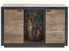 Sideboard heller Holzfarbton/schwarz 2 Türen LED Licht MARANA_850288