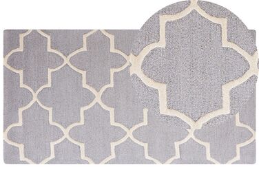 Teppich grau 80 x 150 cm marokkanisches Muster Kurzflor SILVAN