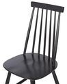 Conjunto de 2 sillas de comedor de madera de caucho negro BURBANK_796773