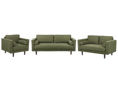 6 Seater Fabric Living Room Set Green NURMO