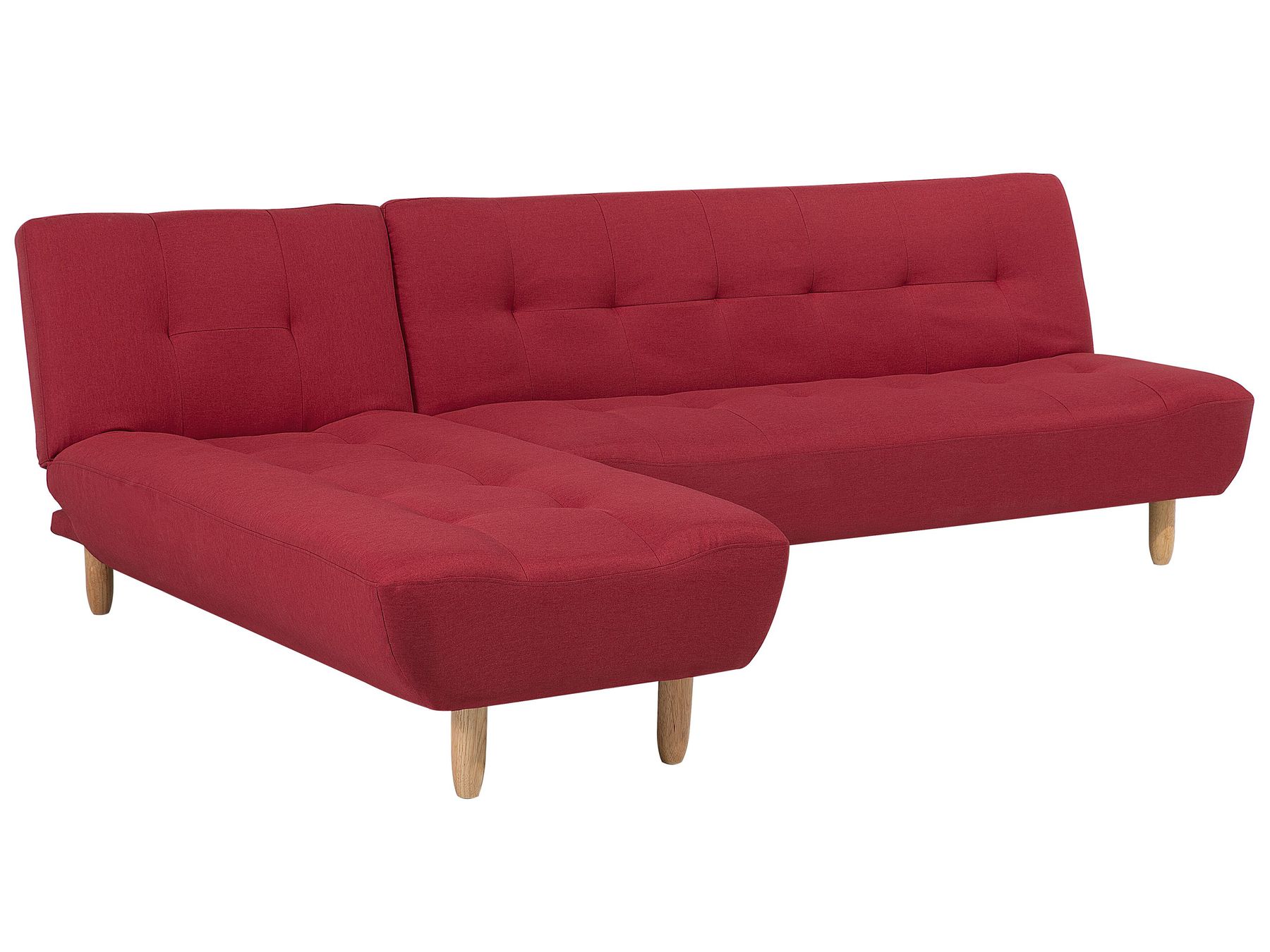 Right Hand Modular Fabric Corner Sofa Bed Red ALSTEN Beliani.co.uk