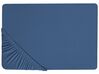 Hoeslaken katoen marineblauw 160 x 200 cm JANBU_845231