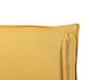 Coussin décoratif avec motifs soleil en velours 45 x 45 cm jaune RAPIS_838459