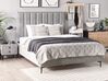 Conjunto de dormitorio de terciopelo gris claro/negro 180 x 200 cm SEZANNE_799889