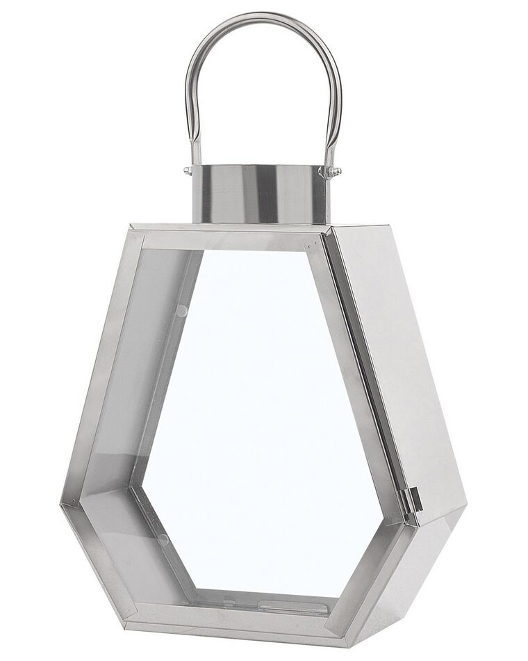 Lampion stalowy 35 cm srebrny CORSICA_723302