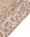 Teppich Baumwolle beige-braun 80 x 300 cm orientalisches Muster Kurzflor ALMUS_903342