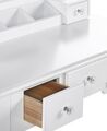 5 Drawers Dressing Table with Rectangular Mirror and Stool White RAYON _786265