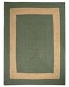 Teppich Jute grün / beige 300 x 400 cm geometrisches Muster Kurzflor KARAKUYU_885138