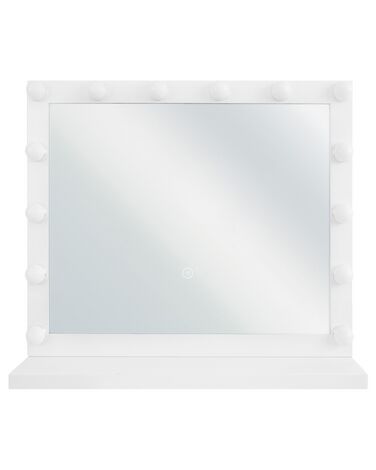 Metalowe lustro do makijażu stojące LED 50 x 60 cm białe BEAUVOIR