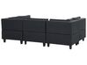 5-Seater Modular Fabric Sofa Black UNSTAD_893507