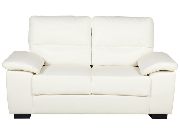 2 Seater Faux Leather Sofa Cream VOGAR | Beliani.co.uk