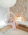 PE Rattan Hanging Chair with Stand White FANO_800532