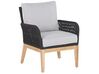 4 Seater Acacia Wood Garden Sofa Set Grey and Black MERANO II_772236