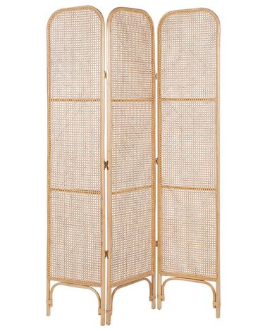 Folding Rattan 3 Panel Room Divider 105 x 180 cm Natural POTENZA