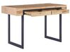 Schreibtisch heller Holzfarbton / schwarz 120 x 55 cm 2 Schubladen VIDA_824547