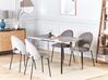 Dining Table 120 x 70 cm Marble Effect with Silver GREYTON_821698