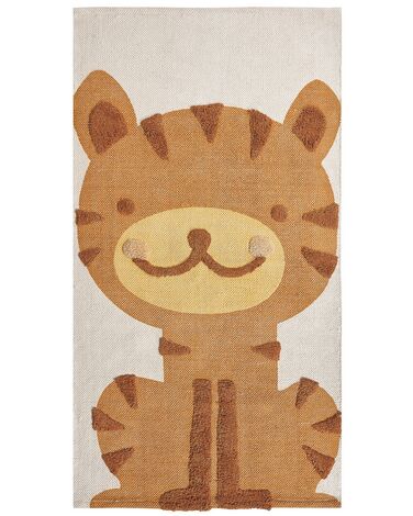 Cotton Kids Rug Tiger Print 80 x 150 cm Multicolour SIGLI