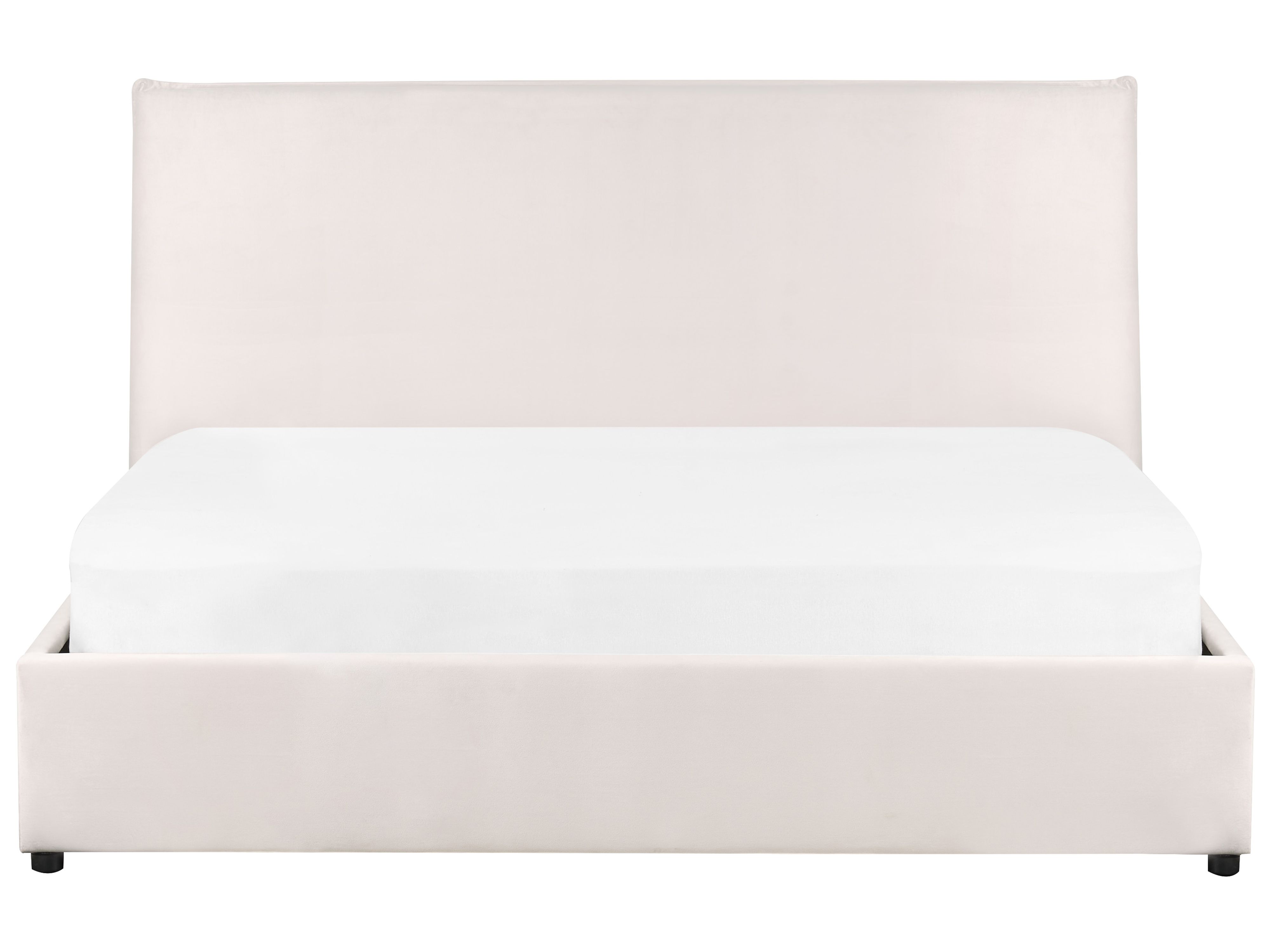 Velvet EU King Size Ottoman Bed OffWhite LAVAUR Beliani.co.uk