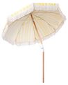 Sombrilla amarillo/blanco/madera clara 150 cm MONDELLO_848553